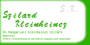 szilard kleinheincz business card